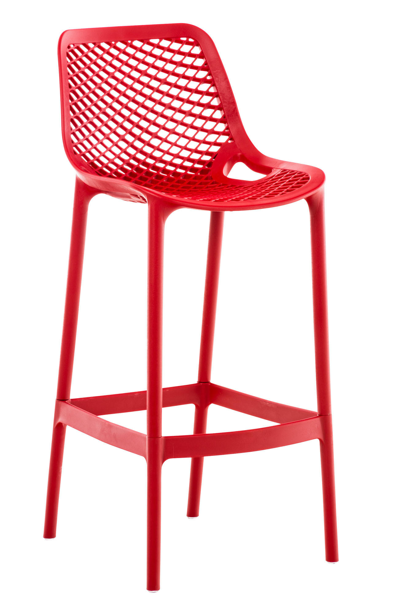 BARHOCKER modern Rot LORL Kunststoff 105x45x53 cm - Rot, Kunststoff (45/105/53cm) - DELUKE