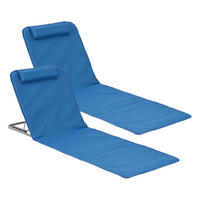 STRANDMATTEN-SET 2 TLG. Donostia - Blau, Textil/Metall (143/44/48cm) - [en.casa]