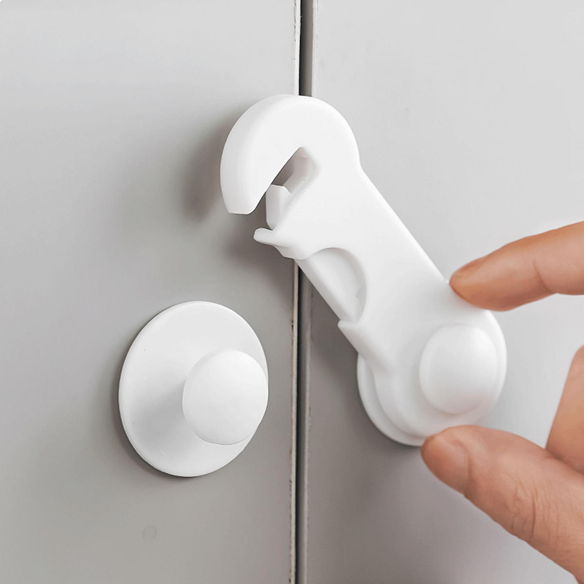 SCHUBLADENSICHERUNG Kindersicherung Schrank - Weiß, Kunststoff (2/8cm) - KRUMAD