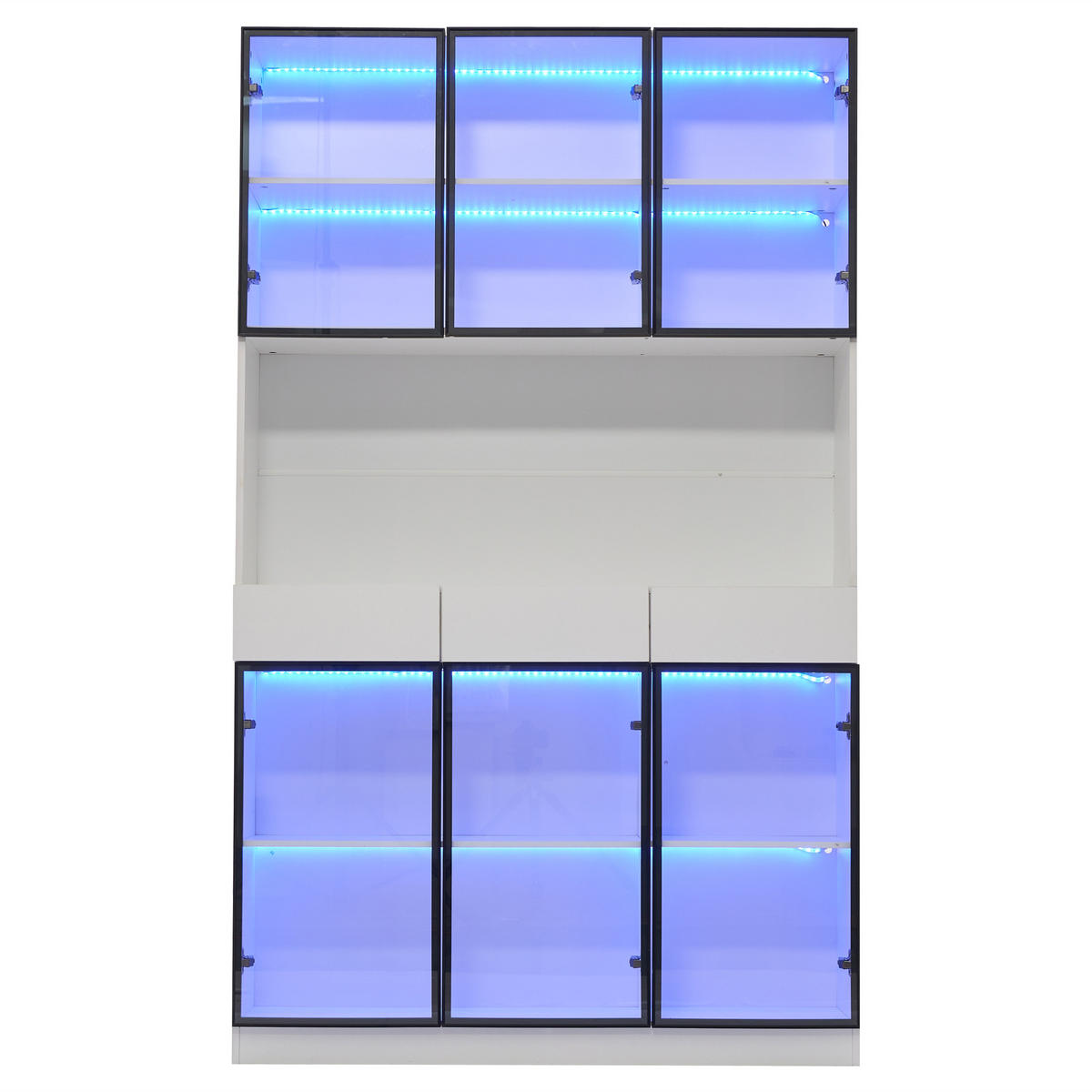 VITRINE weiß 120/36/200 cm - Weiß, Glas/Holzwerkstoff (120/200/36cm) - Urban Meuble