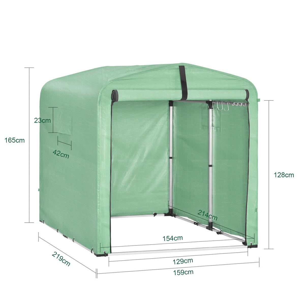 FAHRRADGARAGE Grün, 159x165x219cm - Grün, Metall (159/165/219cm) - SoBuy
