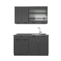 JEDNOTKOVÁ KUCHYNĚ Fame-Line Tmavě šedá - tmavě šedá/antracitová, kompozitní dřevo (140/81.6/60cm) - Vicco