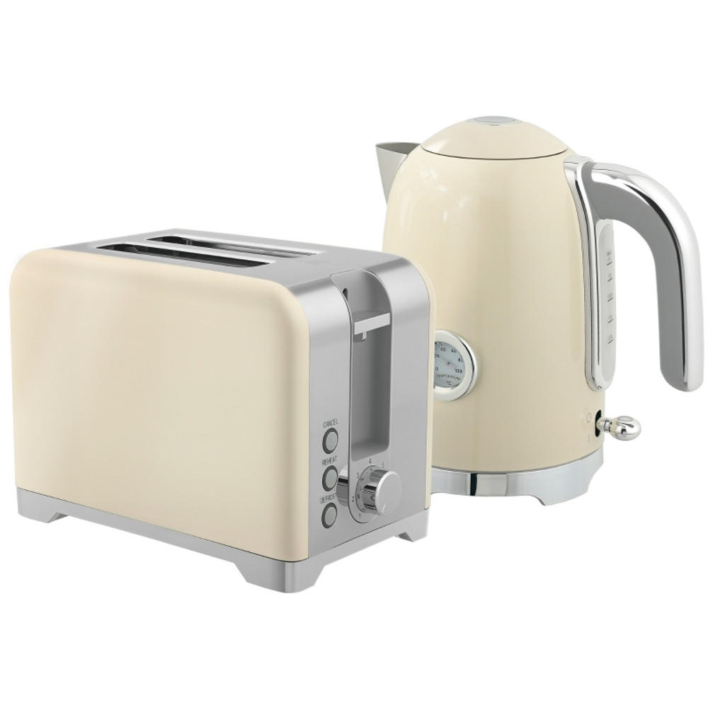WASSERKOCHER-TOASTER SET 2200W Temperaturanzeige Creme - Weiß, Kunststoff (16/24.4/23.5cm) - Rolipo