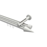 INNENLAUF-GARDINENSTANGEN-SET Siteno Savio 140 cm, 2-läufig, 20 mm Ø Weiß - Weiß, Metall (140cm) - INTERDECO