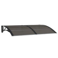 TÜRVORDACH Schwarz 150/100 Cm Polycarbonat - Schwarz, Kunststoff (100/25/150cm) - vidaXL
