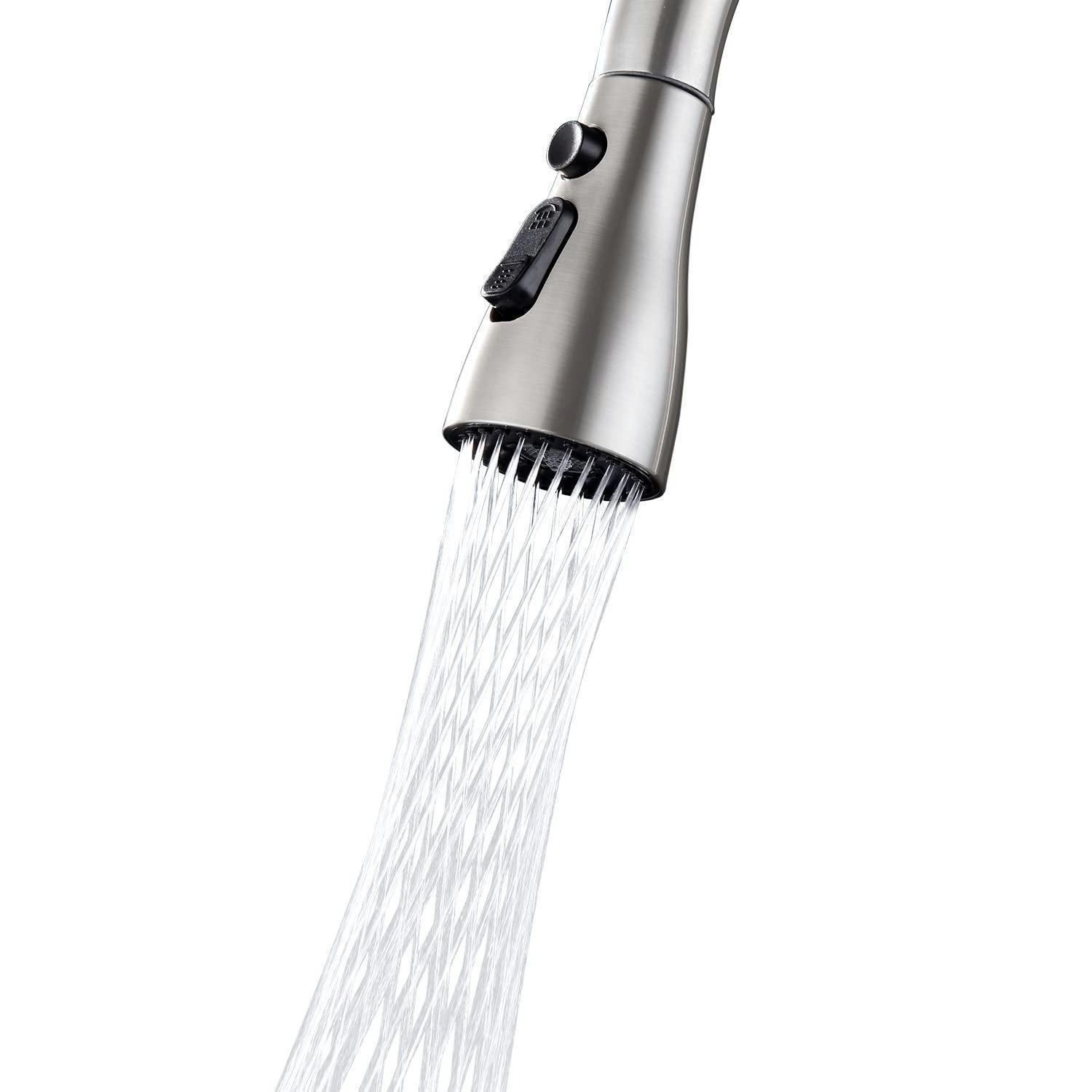 KÜCHENARMATUR Brausekopf mit 3 Funktionen Nickel Gebürstet - Silberfarben, Kunststoff (5.2/2/10.1cm)