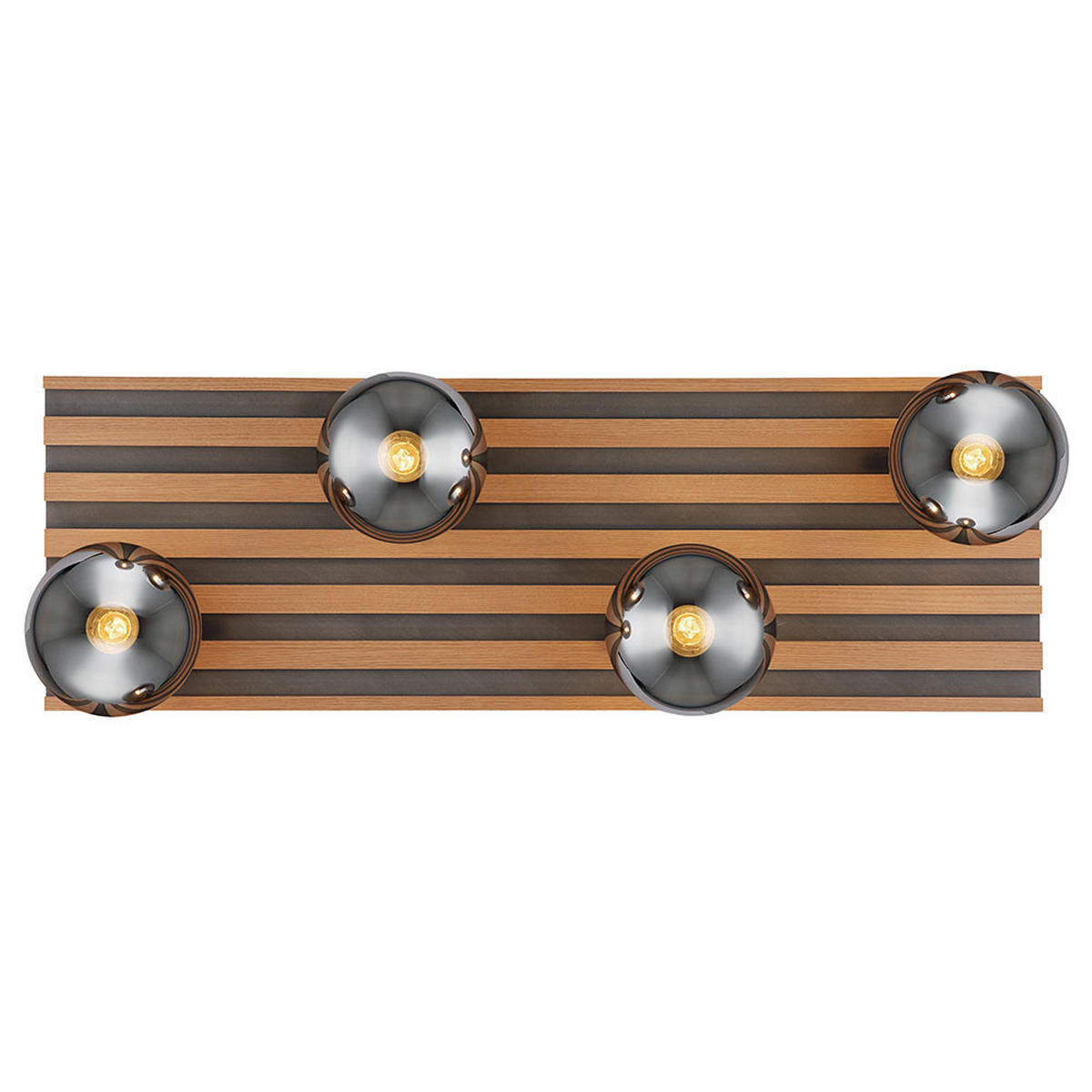 LED DECKENLEUCHTE Metall Schwarz Rauchglas - Schwarz, Glas (90/30/20cm) - Globo Lighting