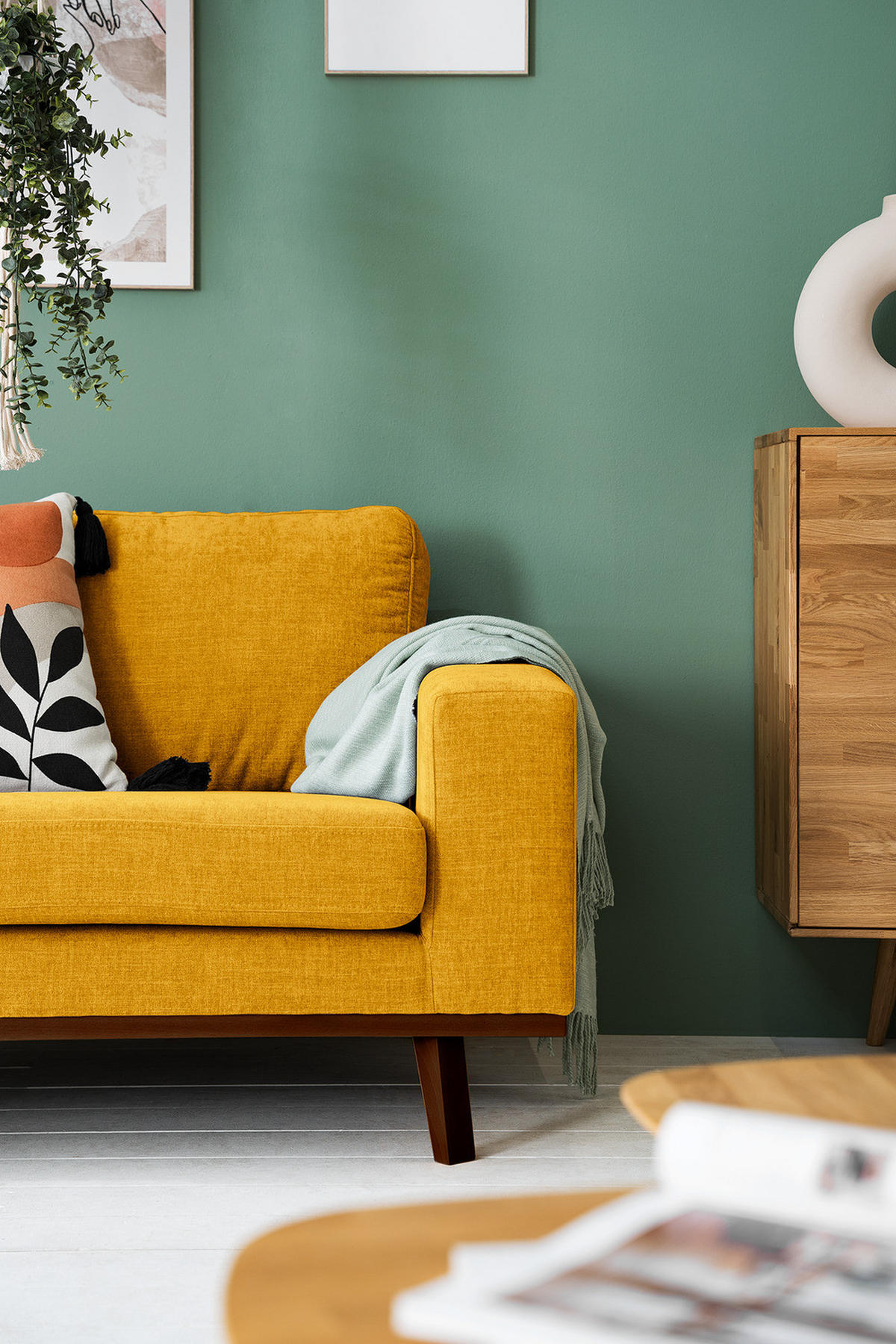 SESSEL - Gelb/Buchefarben, Holz/Buchenholz (122/81/88cm) - home24