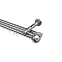INNENLAUF-GARDINENSTANGEN-SET Siteno Luino 120 cm, 2-läufig, 20 mm Ø Chrom - Chromfarben, Metall (120cm) - INTERDECO