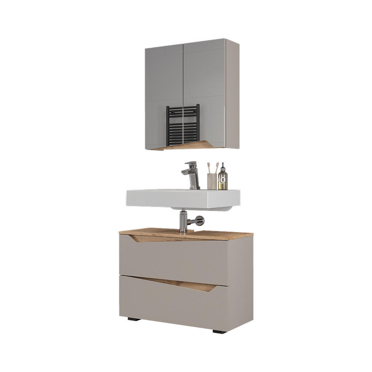 KOUPELNOVÝ NÁBYTEK Marelle Greige/Umělec - šedobéžová/dub artisan, kompozitní dřevo (80/57.5/35cm) - Vicco
