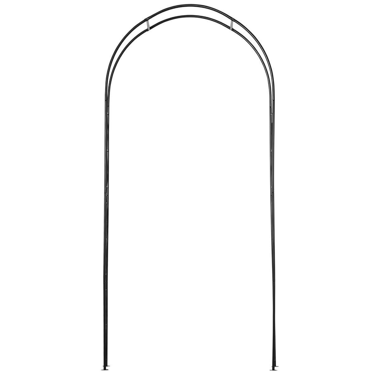 ROSENBOGEN DE-18322 114/30/230 cm für Kletterpflanzen Schwarz - Schwarz, Metall (30/230/114cm) - ComfortXL
