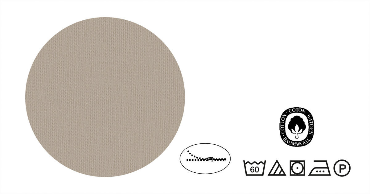 BETTWÄSCHE-GARNITUR Linon UNI taupe, 135x200 cm + 80x80 cm - Taupe, Textil (135/200cm) - biberna