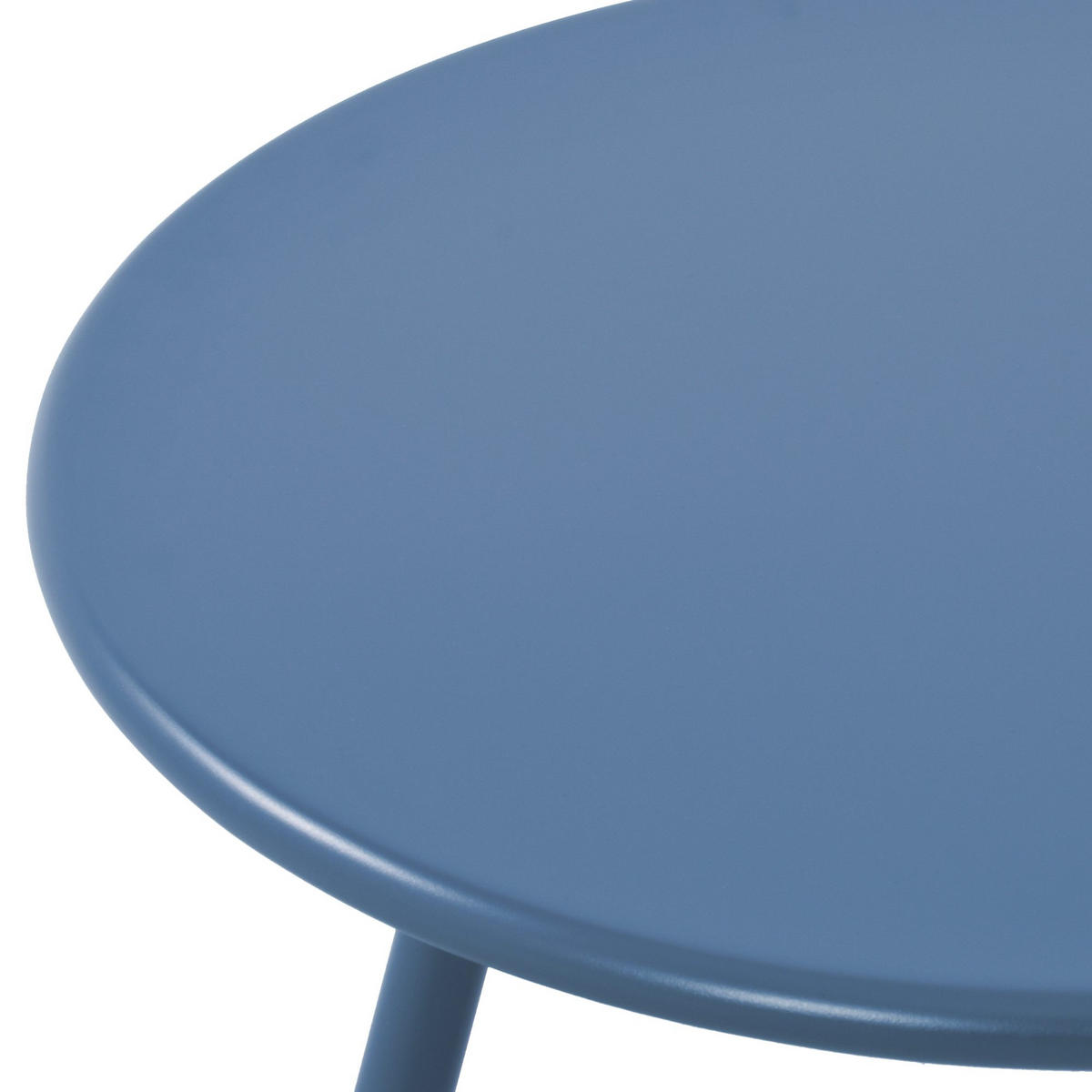 COUCHTISCH rund 60 cm Kunststoff blau - Blau, Kunststoff/Metall (60/60/45cm) - CLP