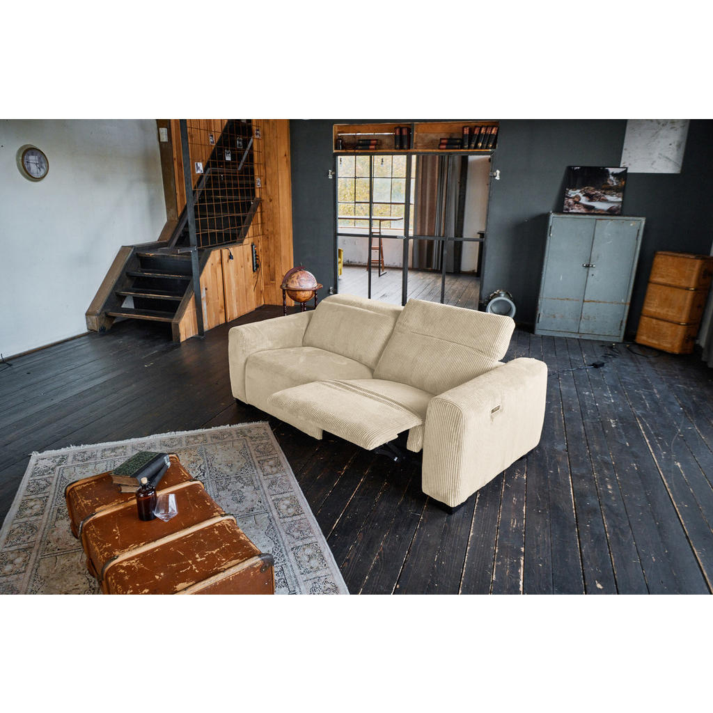 Thumbnail - Kawola Sofa, Creme, Textil, Echtholz, 3-Sitzer, Füllung: Schaumstoff, eckig, 210x80x107 cm, Wohnzimmer, Sofas & Couches,...