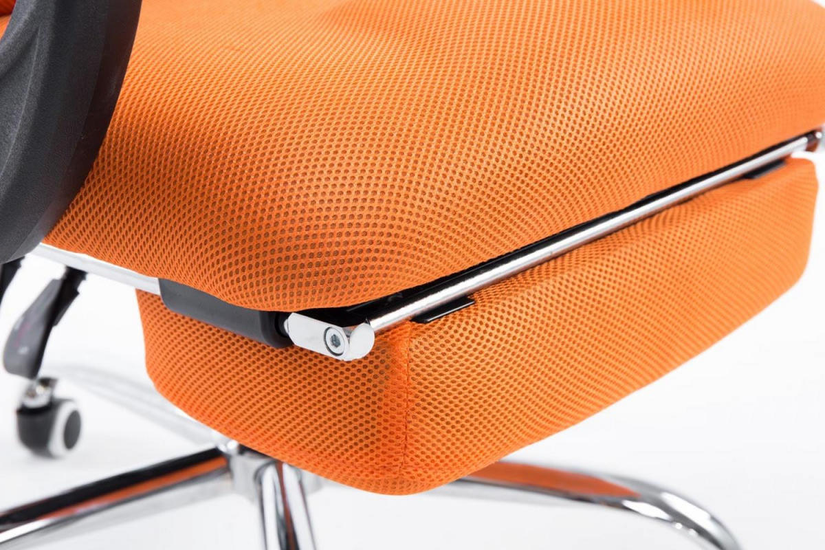 CHEFSESSEL Lederlook orange - Chromfarben/Orange, Textil/Metall (60/120/63cm) - CLP