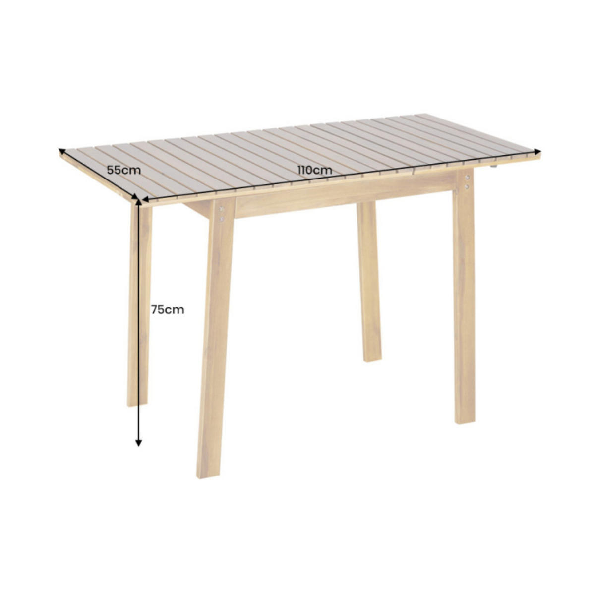 BALKONTISCH BALI Akazie Natur 110cm - Braun, Holz (55/110/75cm) - riess-ambiente