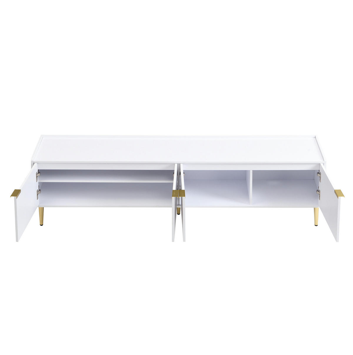 TV-LOWBOARD aus MDF 170x35x47,5 cm Weiß mit Kabeldurchführung und viel Stauraum - Weiß, Holzwerkstoff (170/47.5/35cm) - Modfu