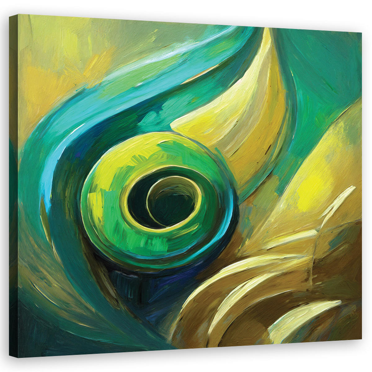 WANDBILD grüne abstraktion - Grün, Textil (50/50cm) - Feeby