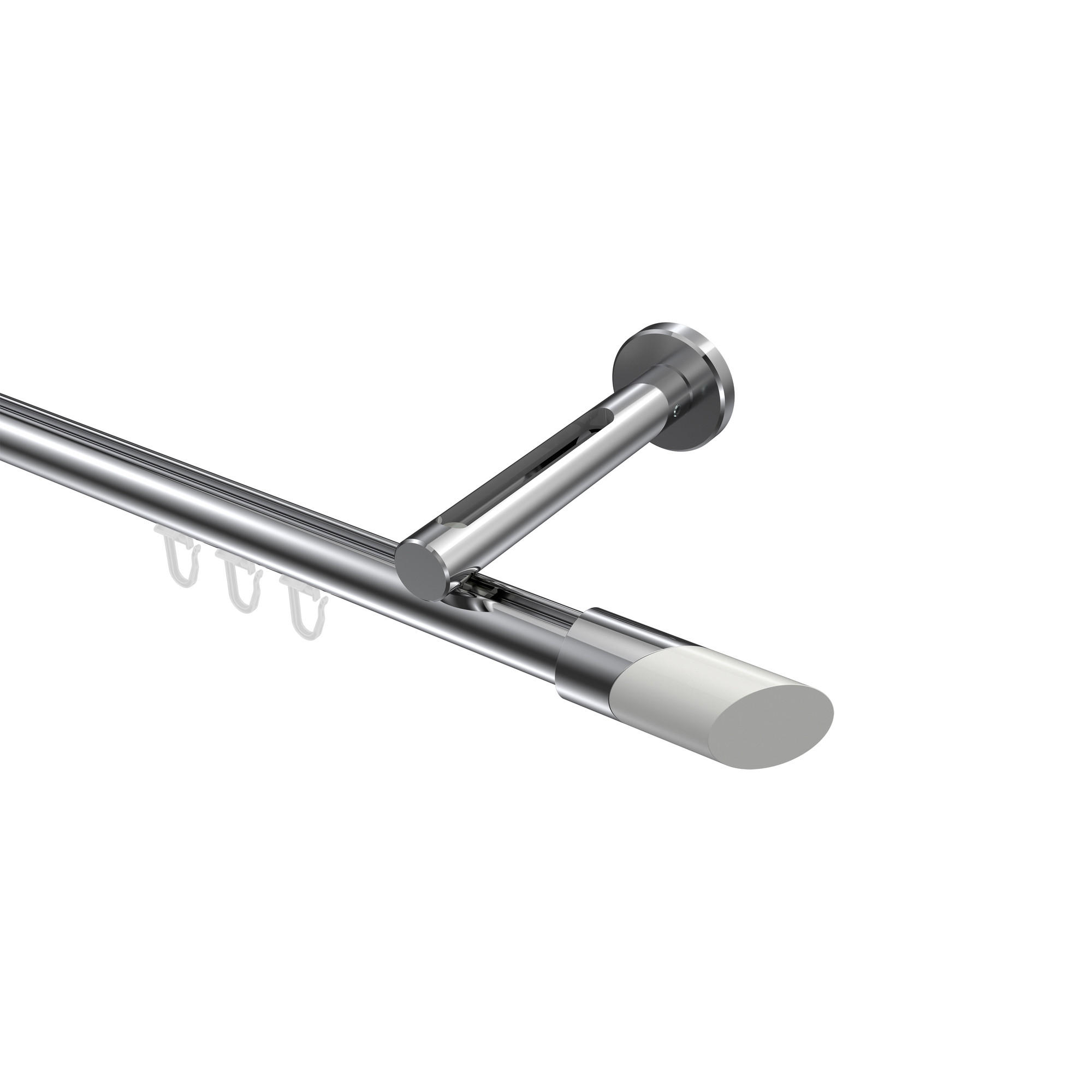 Interdeco Gardinenstange Chrom, Weiß 420 cm