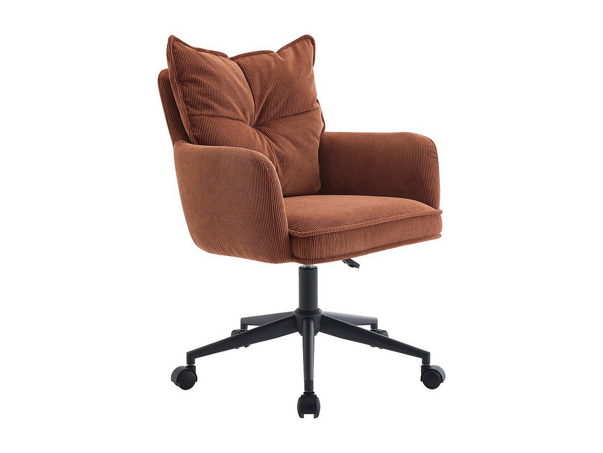 BÜROSTUHL ohne Armlehnen - 59.5 cm x 64 cm - stoff - terracotta Bataru - Terracotta, Textil (59.5/88/64cm) - Vente-Unique
