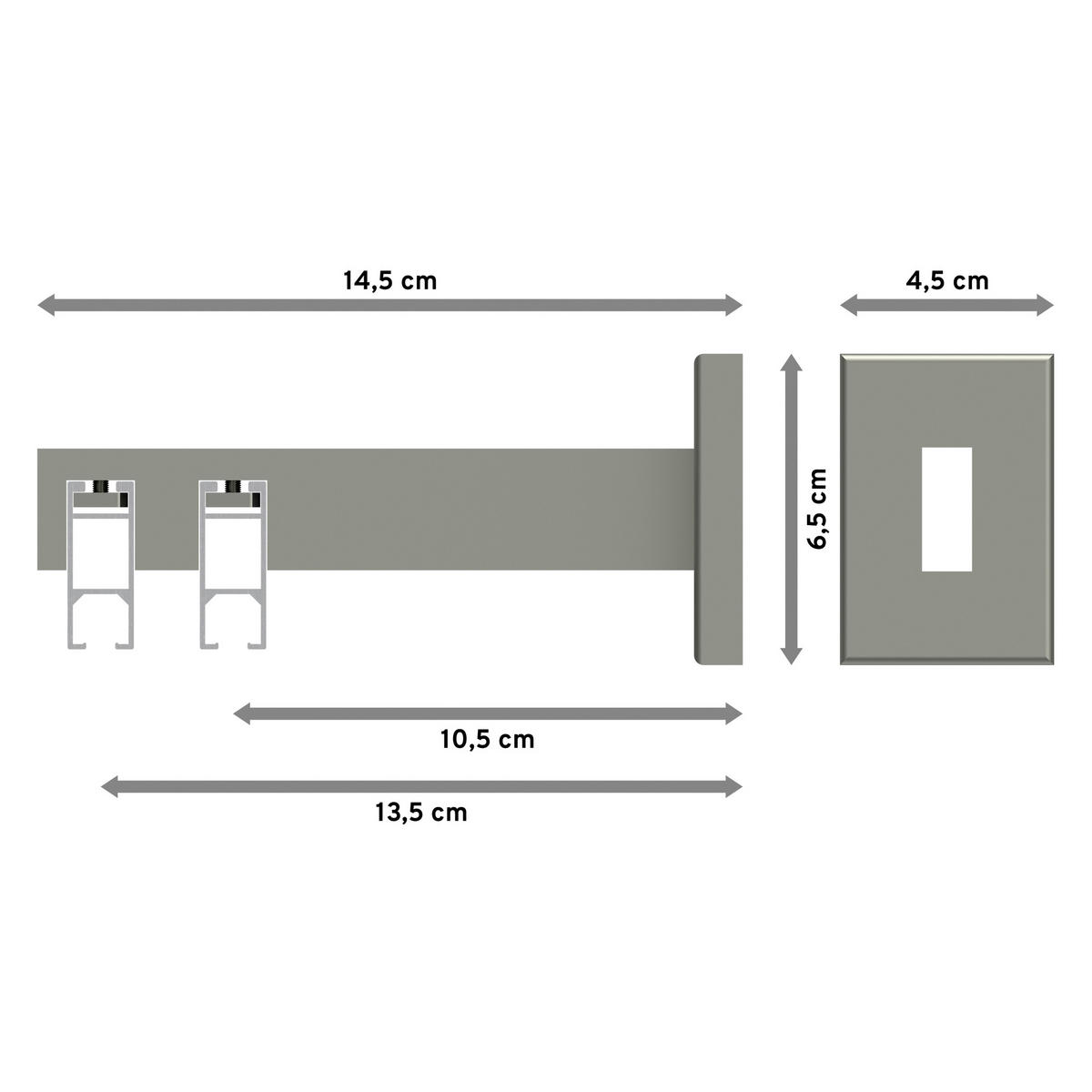 INNENLAUF-GARDINENSTANGEN-SET Smartline Lox 140 cm, 2-läufig, 14x35 mm Edelstahl-Optik - Edelstahlfarben, Metall (140cm) - INTERDECO