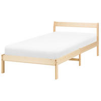 BETT mit Lattenrost 90/200 Kiefernholz Hellbraun Madone - Hellbraun/Braun, Holz (90/200cm) - Beliani
