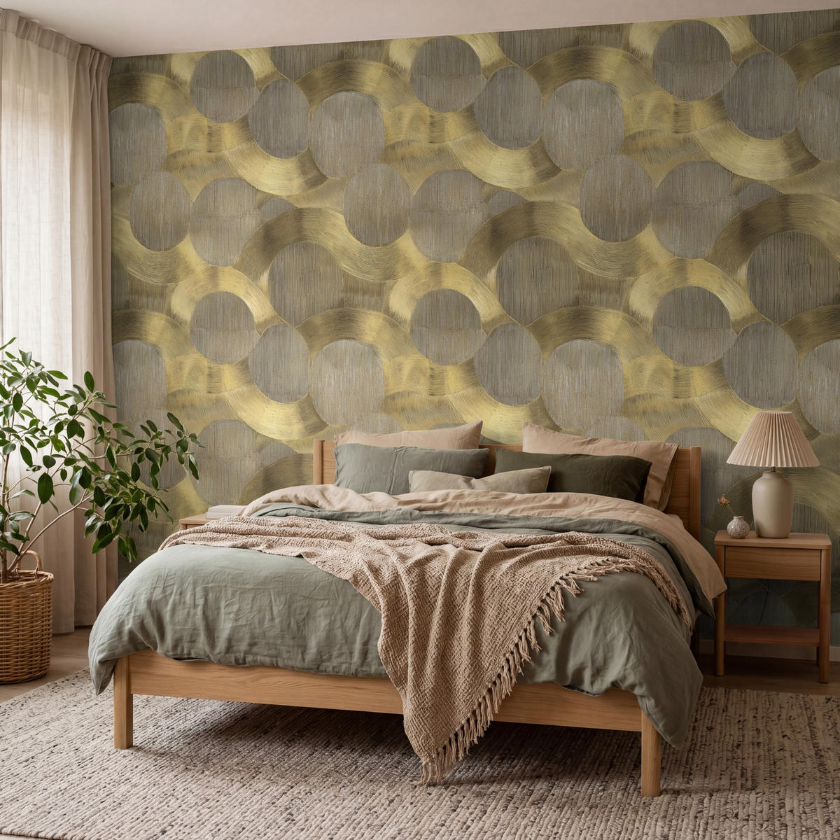 TAPETE - Modern - Geometrisch - Gold - 350x260 cm - Goldfarben, Papier (350/260cm) - OnlyWow