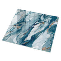 GLASPLATTE 80x60 cm – Abstrakte Wellen - Beige, Glas (0.4/80/60cm) - ArtPrintCave