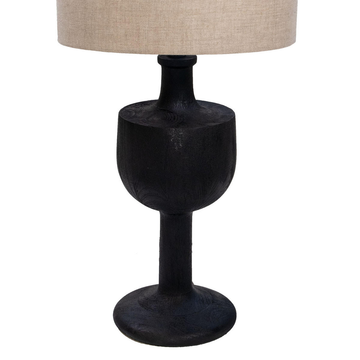 TISCHLAMPE aus Holz 40cm, schwarz - Schwarz, Holz (40/40/70cm) - Giga Meubel