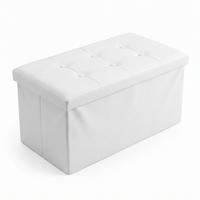 HOCKER mit Stauraum - Weiß, Leder (40/40/80cm) - SCENA LIVING