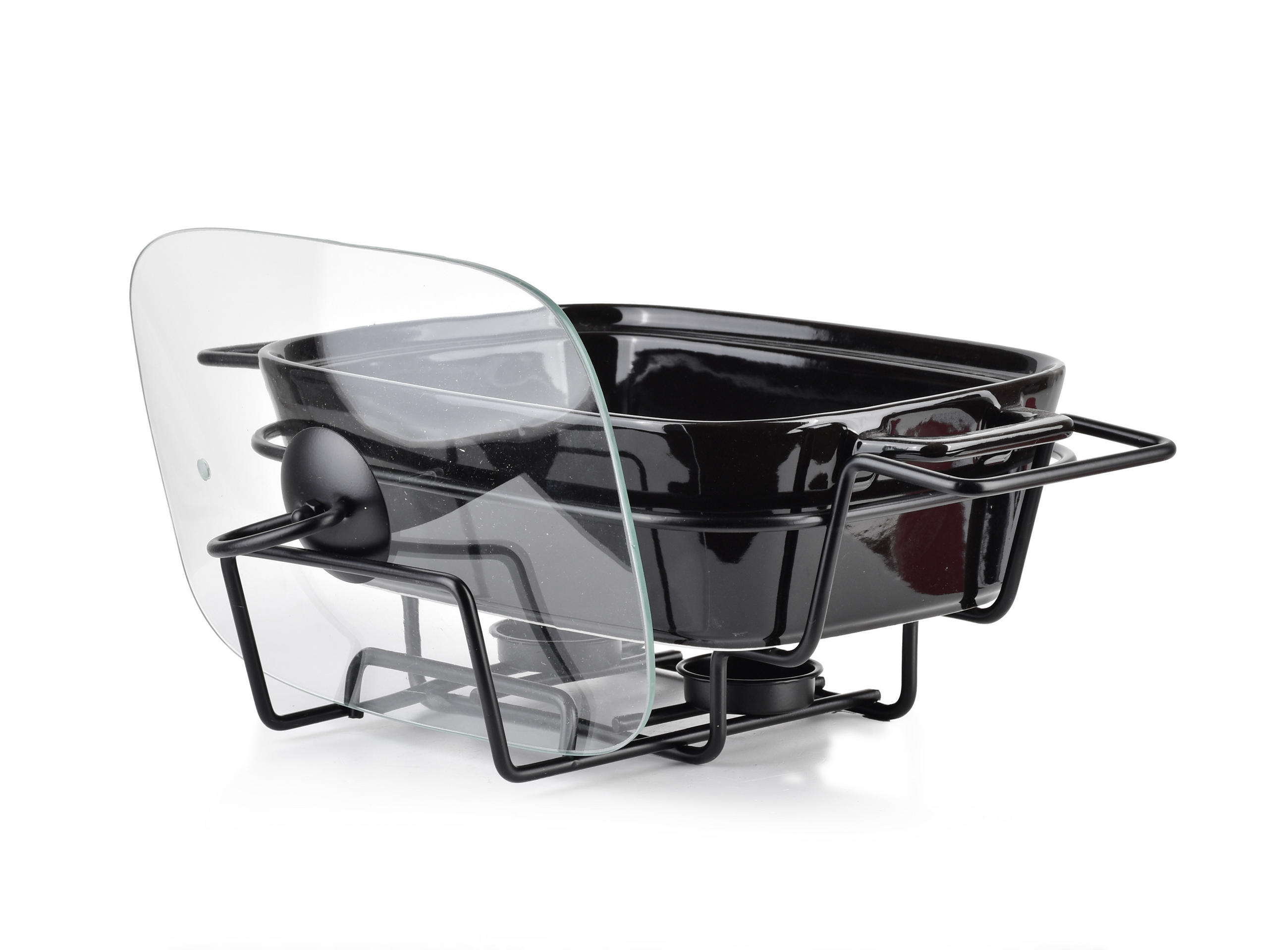 AUFLAUFFORM Modern Kitchen Schwarz 36/23/12 cm Keramik - Schwarz, Keramik (23/12/36cm) - Mondex