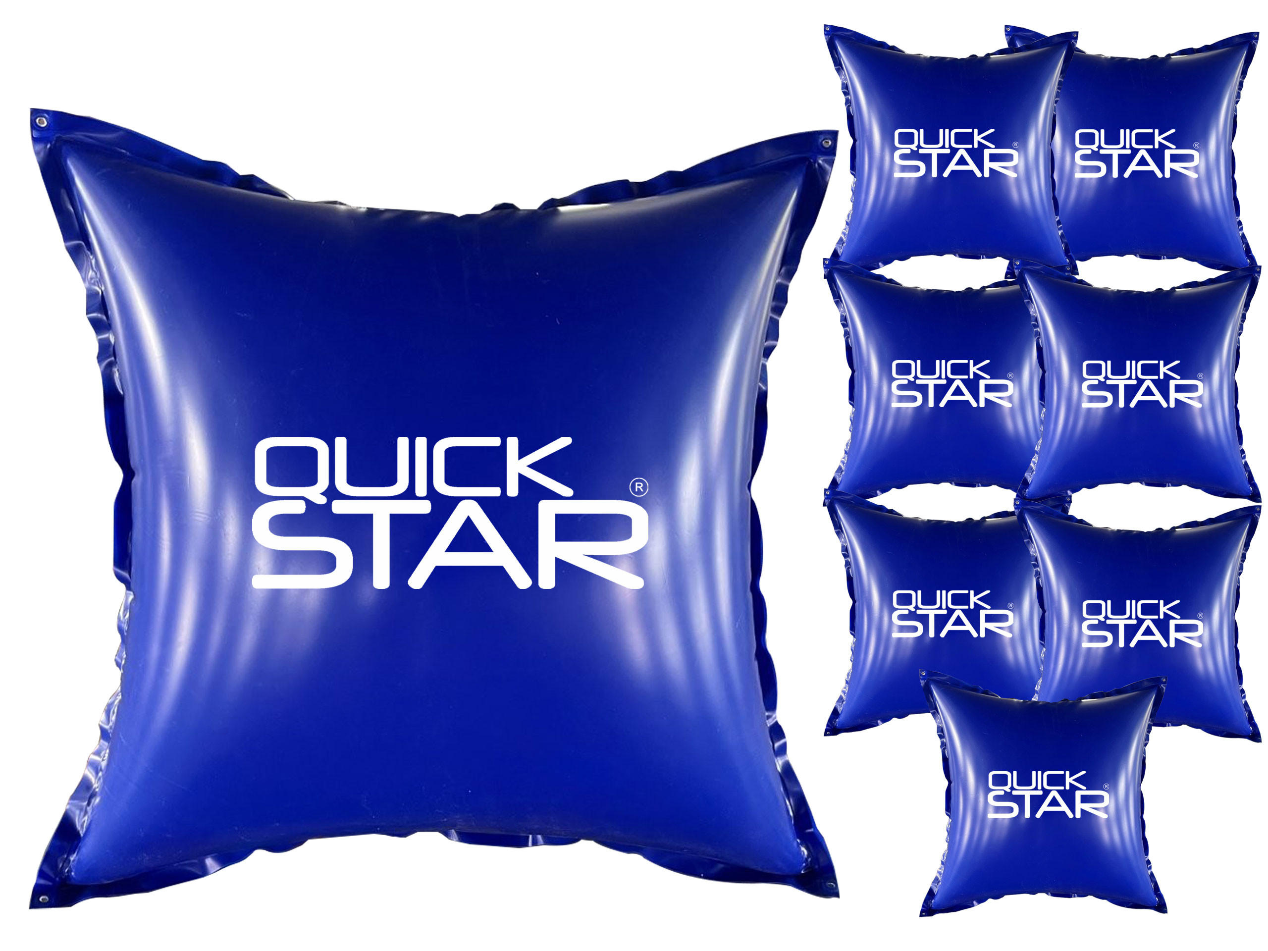 POOLKISSEN 8 Stück Eckig 120x120 cm Blau - Blau, Kunststoff (120/120cm) - QUICK STAR