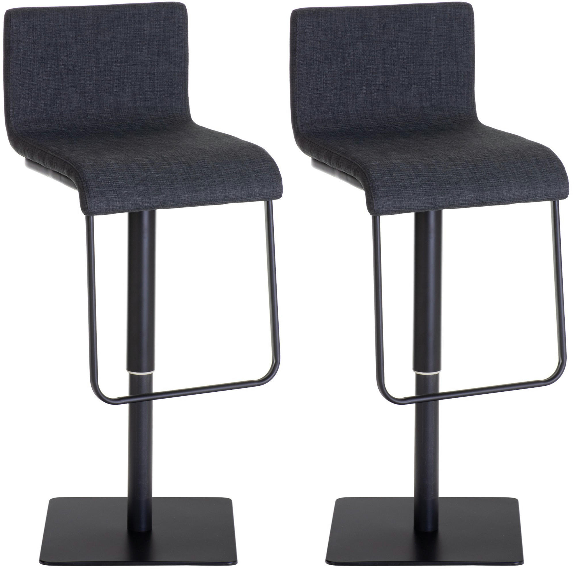 BARHOCKER 2er Set Stoff Dunkelgrau - Dunkelgrau/Schwarz, Textil/Metall (41/80/46cm) - CLP