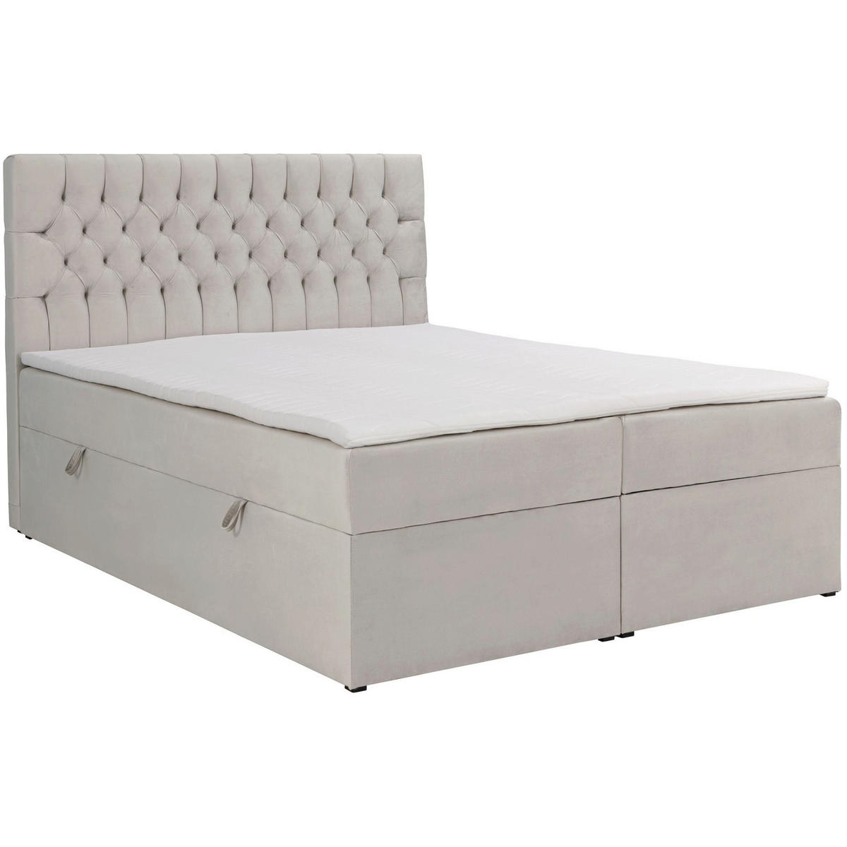 BOXBETT Daissy Hellbeige Samt 160x200 cm - Ecru, Textil (160/200cm) - Selsey