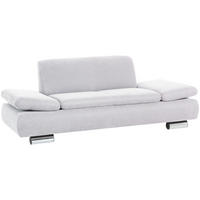 SOFA 2-Sitzer Kaye Bezug Veloursstoff Metallfuß verchromt / creme - Weiß, Kunststoff (190/76/90cm) - 58aufmkessel