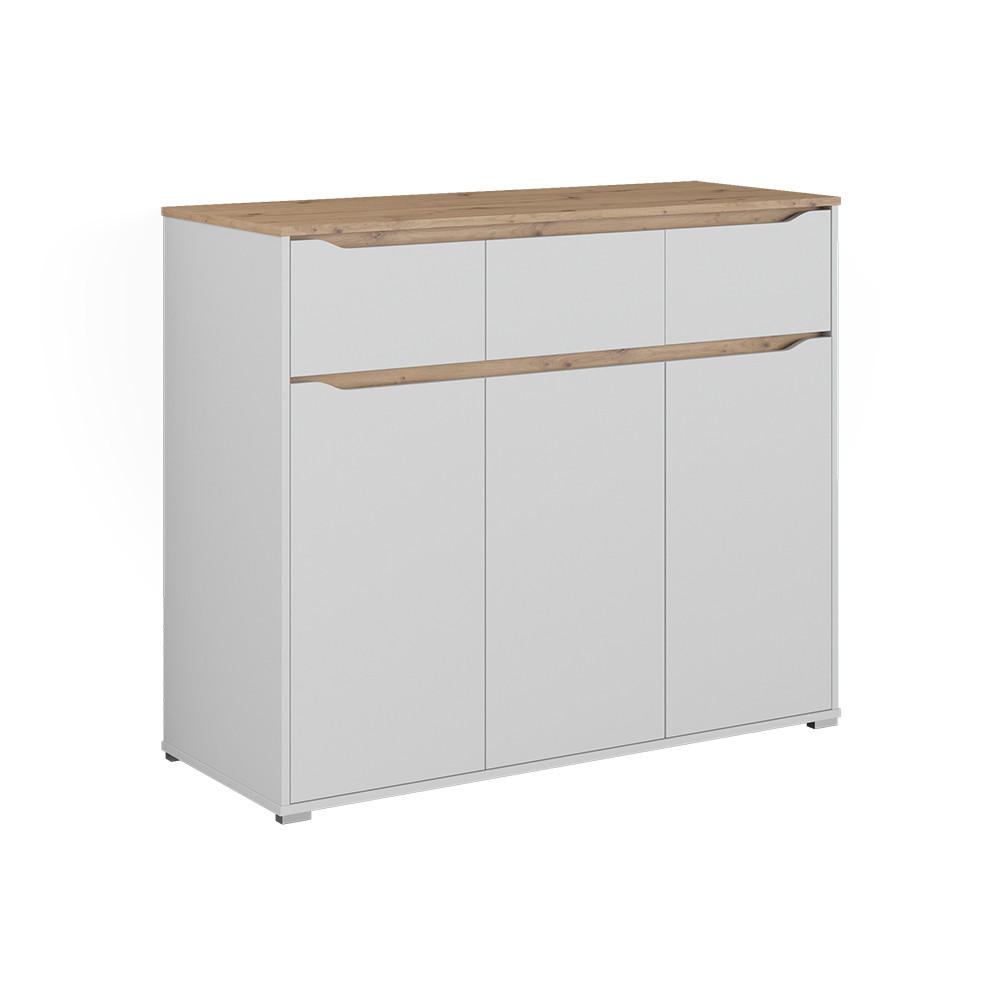 KOMMODE Ruben, Weiß/Artisan-Eiche, 119.8 x 101.9 cm - Weiß/Eiche Artisan, Holzwerkstoff (119.8/480/48cm) - Vicco