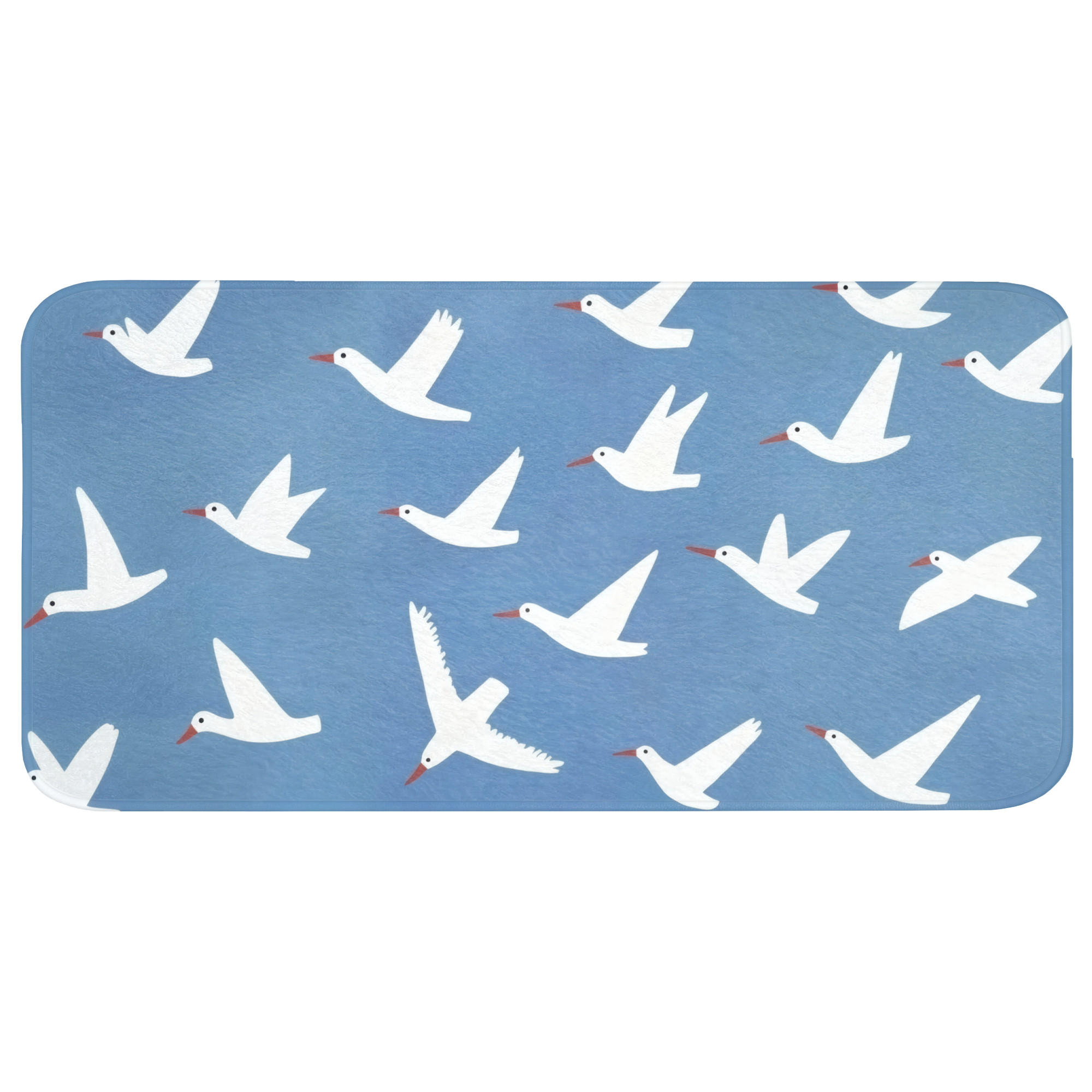 TEPIH ZA KUPAONICU Ptice 120x60 cm - plava, tekstil/plastika (120/60cm) - OnlyWow