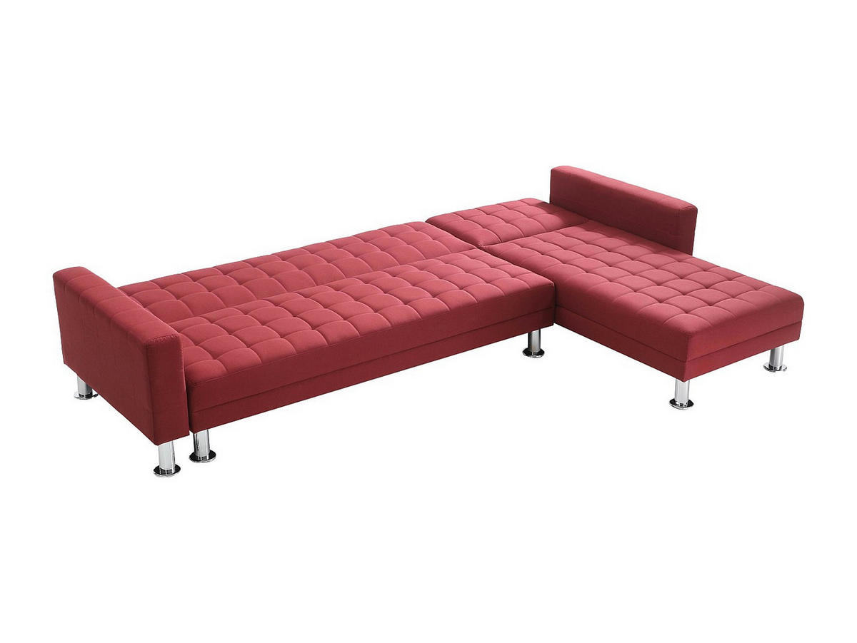 ECKSOFA mit Schlaffunktion - Ecke wechselbar - Stoff - Rot - WILLIS II - Rot, Textil (290/173cm) - Vente-Unique