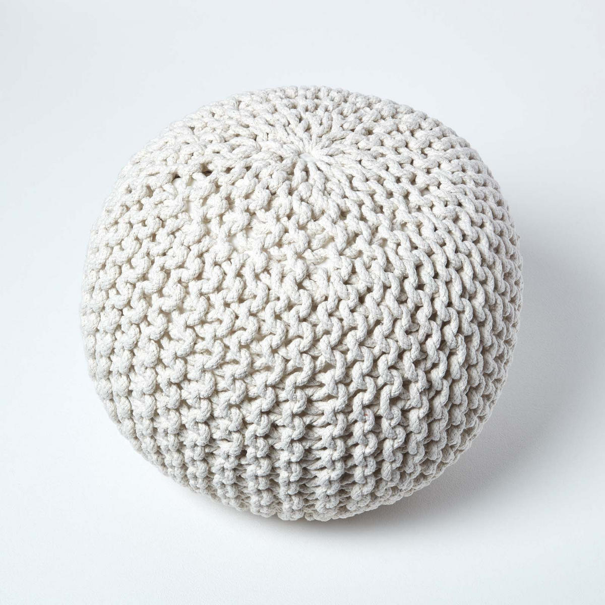 STRICK-POUF natur, 40/40/35 cm - Naturfarben, Textil (40/35/40cm) - Homescapes