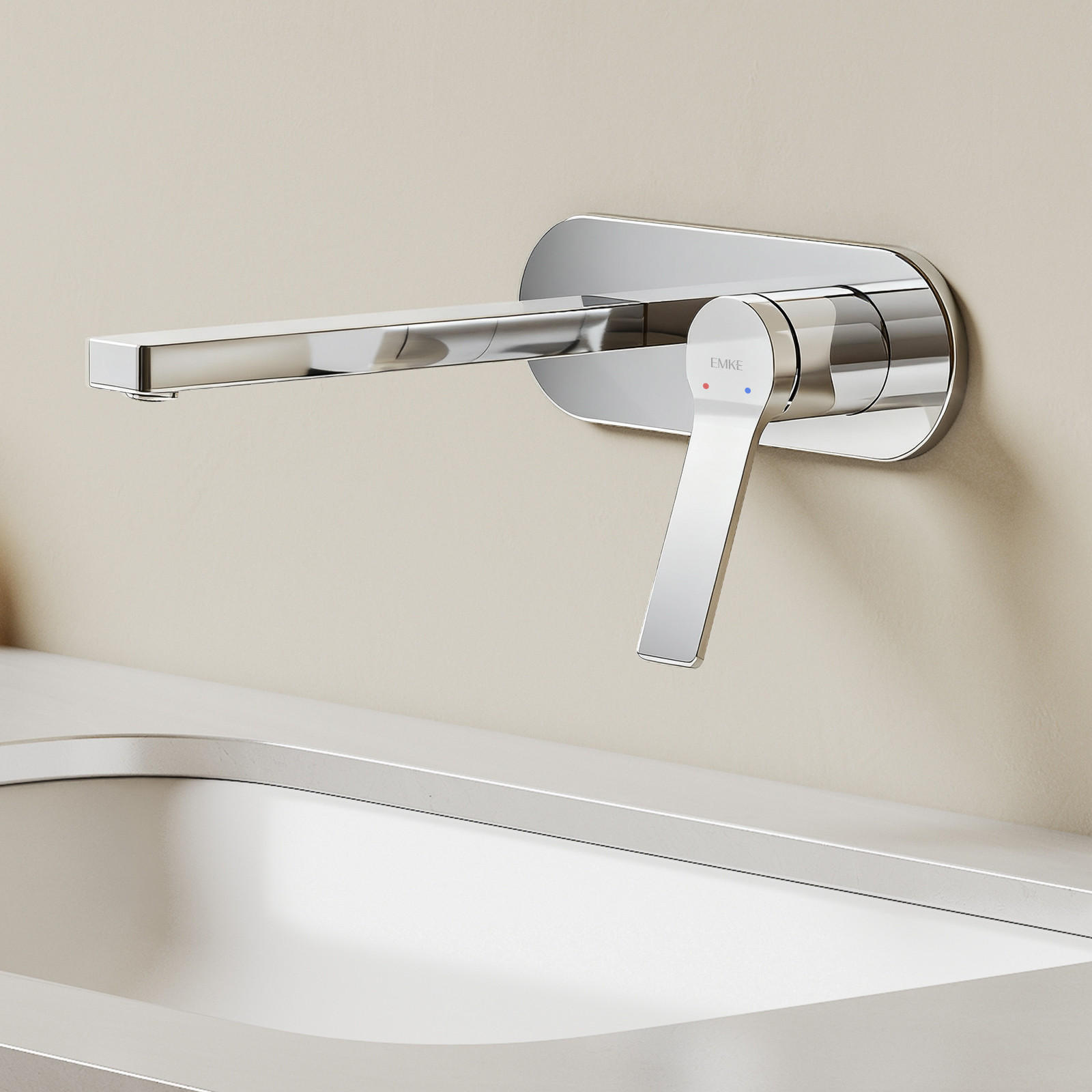 WASCHTISCHARMATUR mit Luftsprudler Messing verchromt - Chromfarben, Metall (21/7/28.8cm) - EMKE