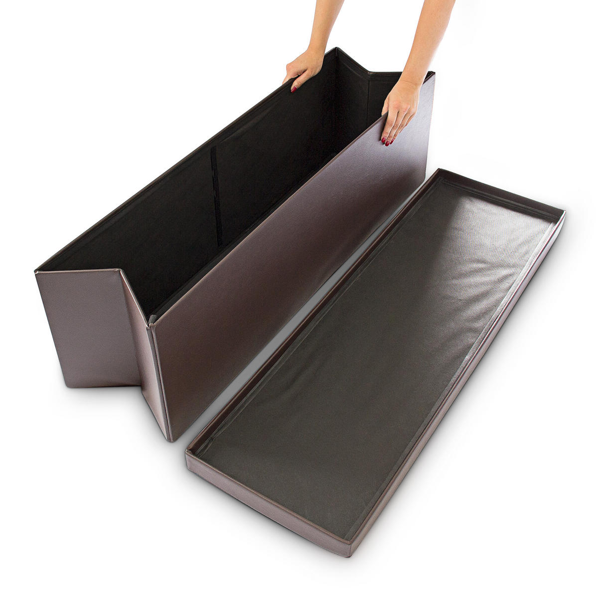 FALTBARE Sitzbank - Braun, Holzwerkstoff/Kunststoff (38/38/114cm) - Relaxdays