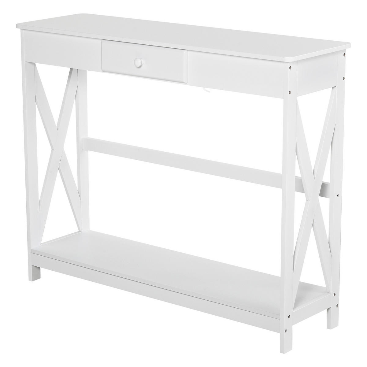 KONSOLENTISCH Weiß MDF 1 Stück - Weiß, Kunststoff (100/30/81cm) - GiPP