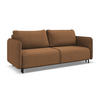 3-SITZER SOFA mit Schlaffunktion Strukturstoff Stoff Orange - Terra cotta/Schwarz, Holz/Textil (226/90/92cm) - Makamii