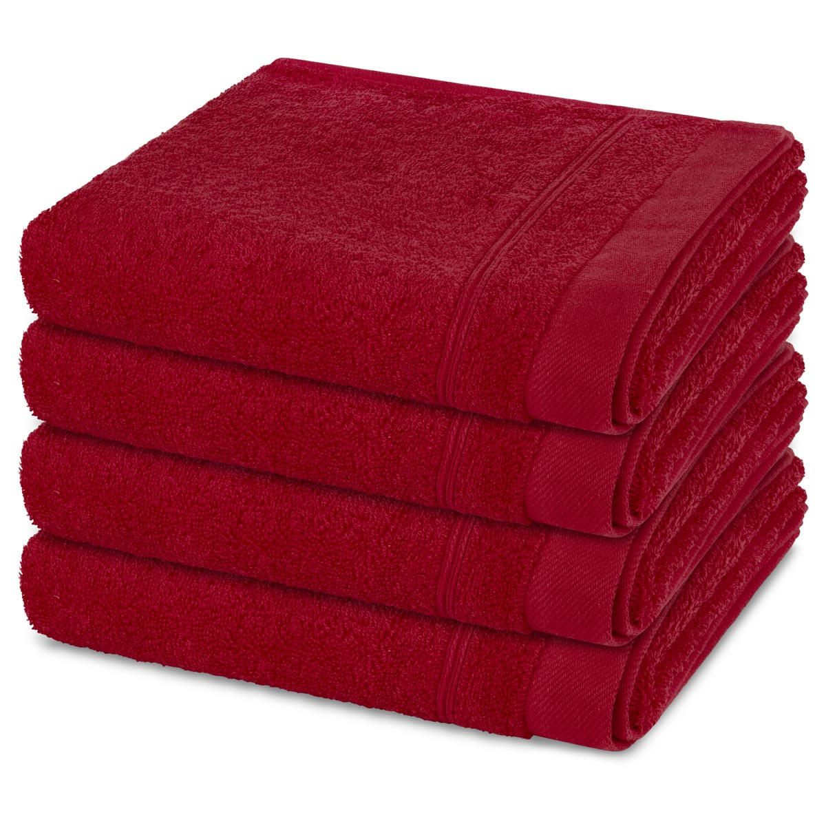 HANDTUCH Rubin 4er-Set - Rot, Textil (50/100cm) - Ross