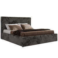 POLSTERBETT CORIVO CLASSIC 200/200 - Dunkelgrau Plüsch - ohne Matratze - Dunkelgrau, Textil (200/200cm) - MKS