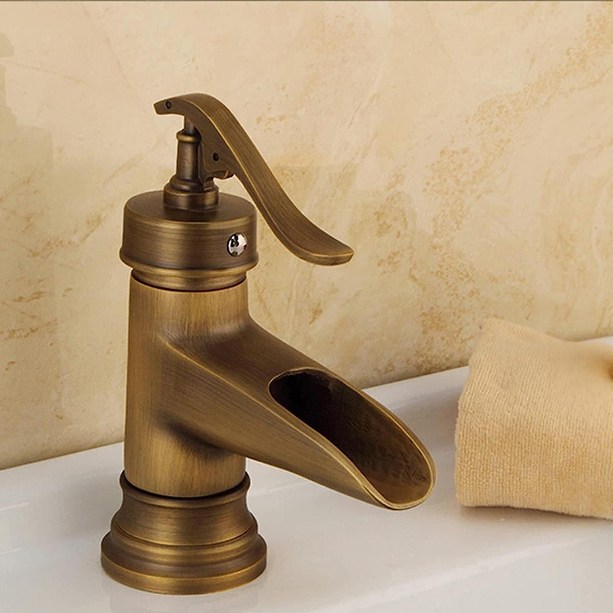 BADEZIMMERARMATUR, 18.5 x 10.5 cm, gold - Goldfarben, Metall (30/15/20cm) - Vallsero