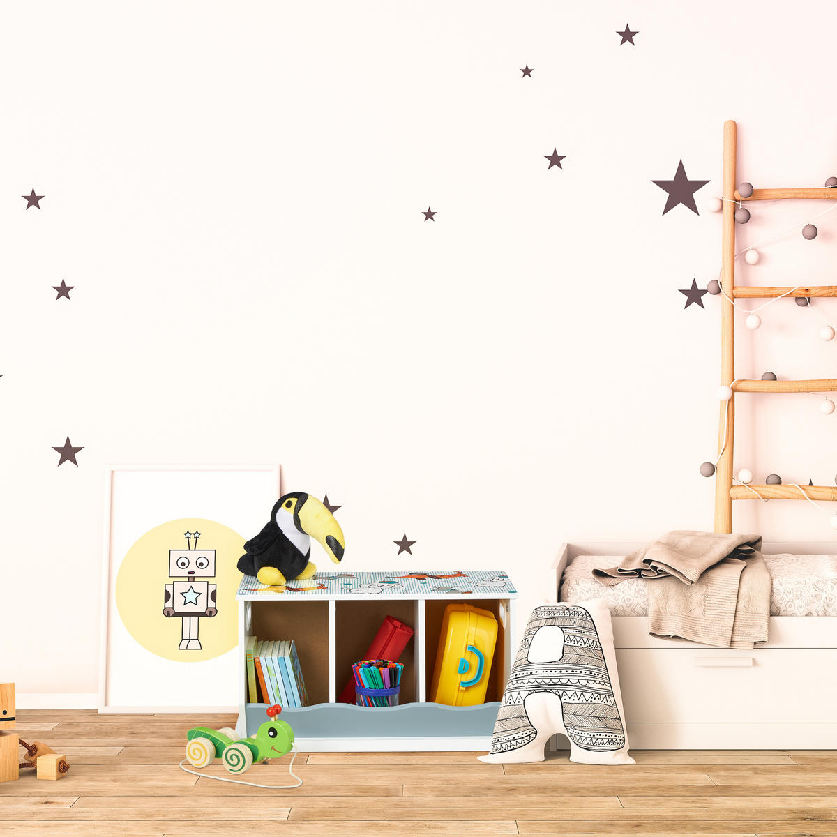 KINDERREGAL - Weiß, Holzwerkstoff (60/32.5/36cm) - Relaxdays