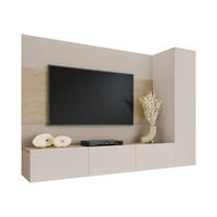 WOHNWAND Deromi VI - Beige, Holzwerkstoff (220/150/38cm) - MIRJAN24