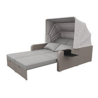 GARTENSOFA 2 Personen Khaki Mit Abnehmbarer Markise - Hellbraun, Kunststoff (72.5/37/83cm) - FLIEKS