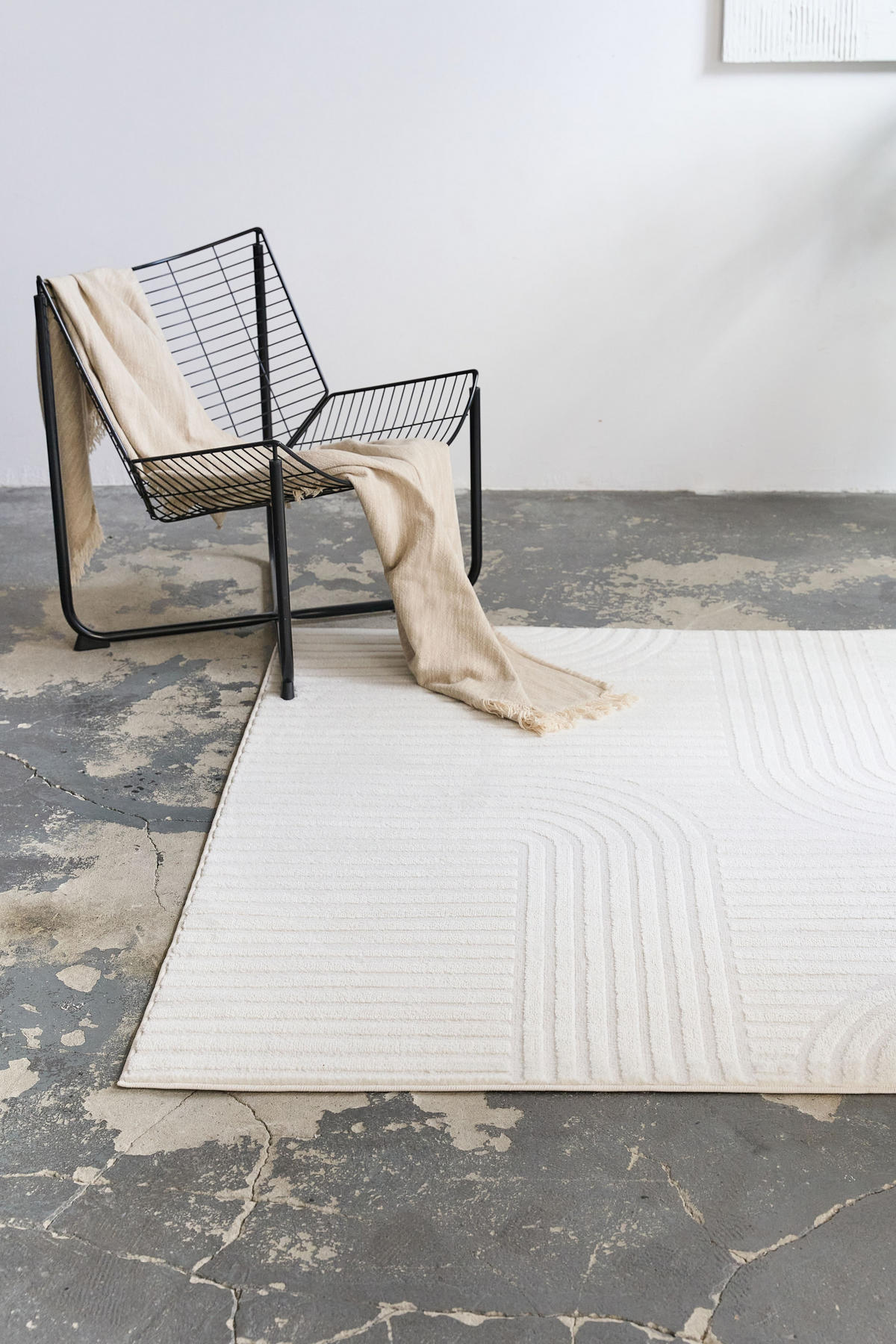 TEPPICH HYGGE Cremeweiß Quadrat 120/120 cm - Creme, Textil (120/120cm) - Tapiso